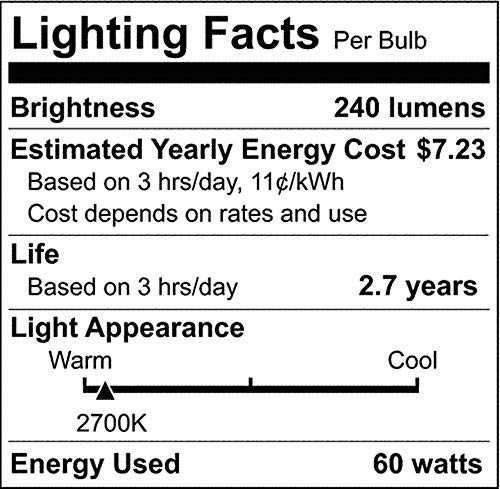 S2419 240 Lumens A19 Incandescent Base Soft White 2700K Medium Quad Loop