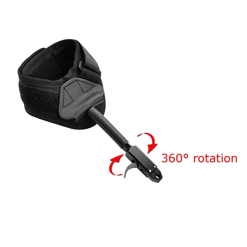 Hunting Archery Arrow Wrist Strap Release Aids Compound Bow 360 degree rotation