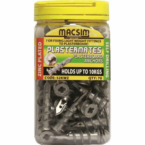 Mascim 45mm Plasterboard Zinc Anchor - 70 Pack