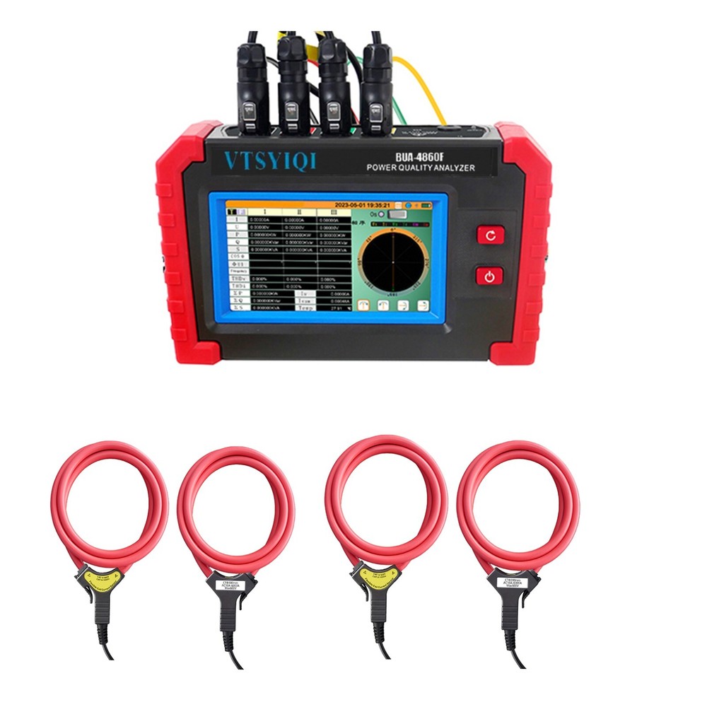 3 Phase Power Quality Analyzer Power Quality Meter with Clamp 10.0A~6000A