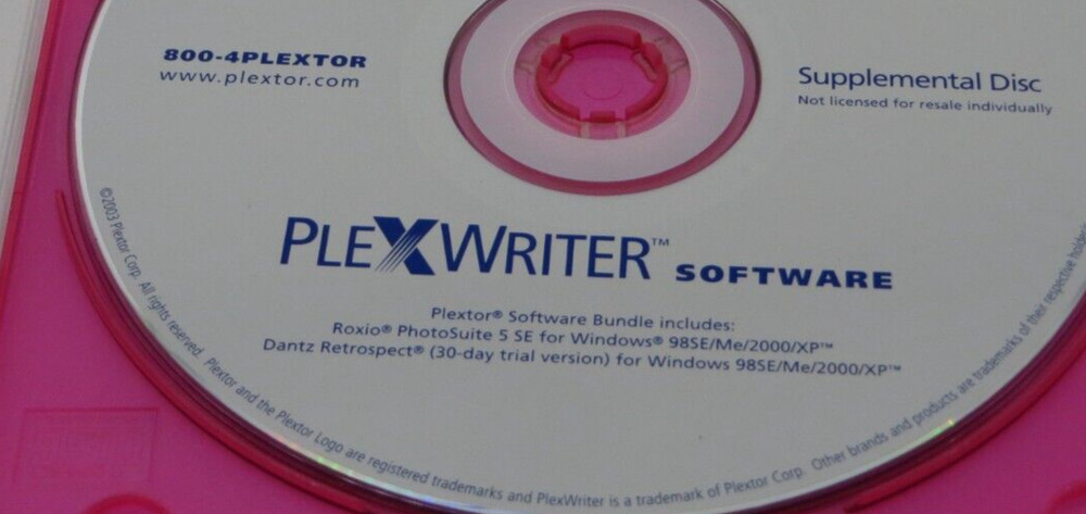PLEXTOR PlexWriter Software Supplemental Disc with Roxio PhotoSuite 5 SE