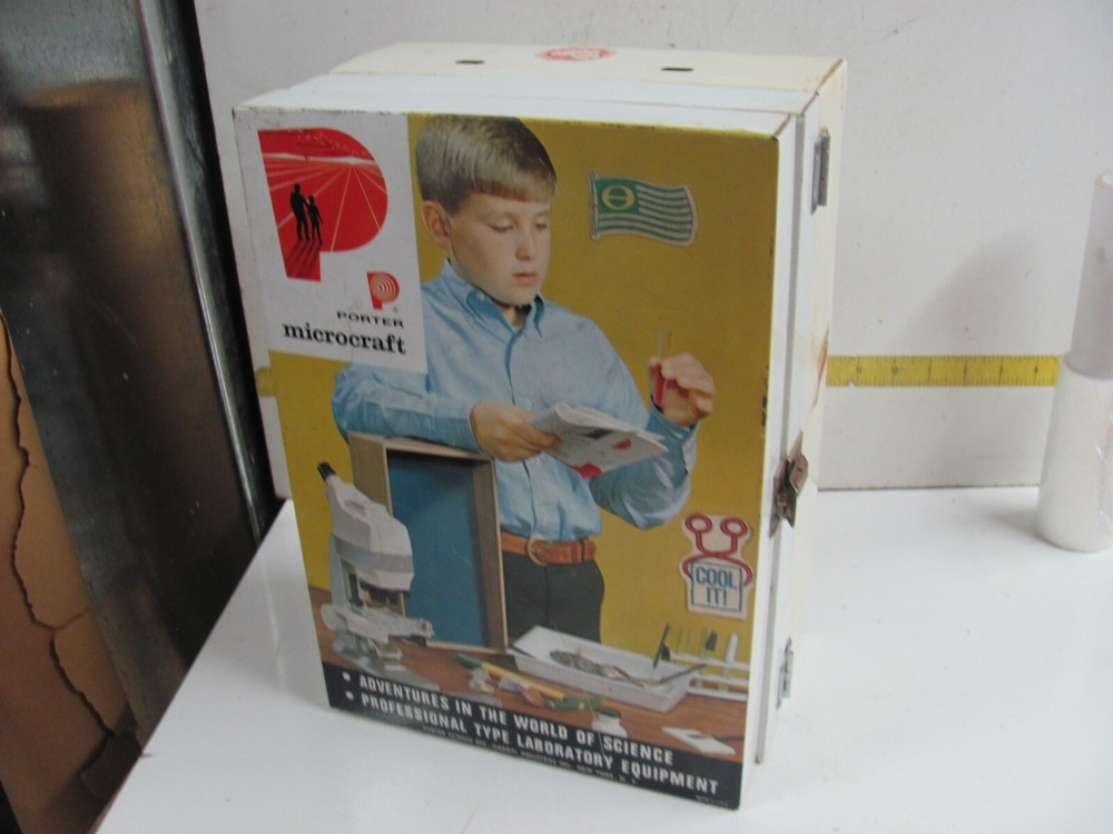 Vintage Porter Microcraft Student Research Series Microscope in Case