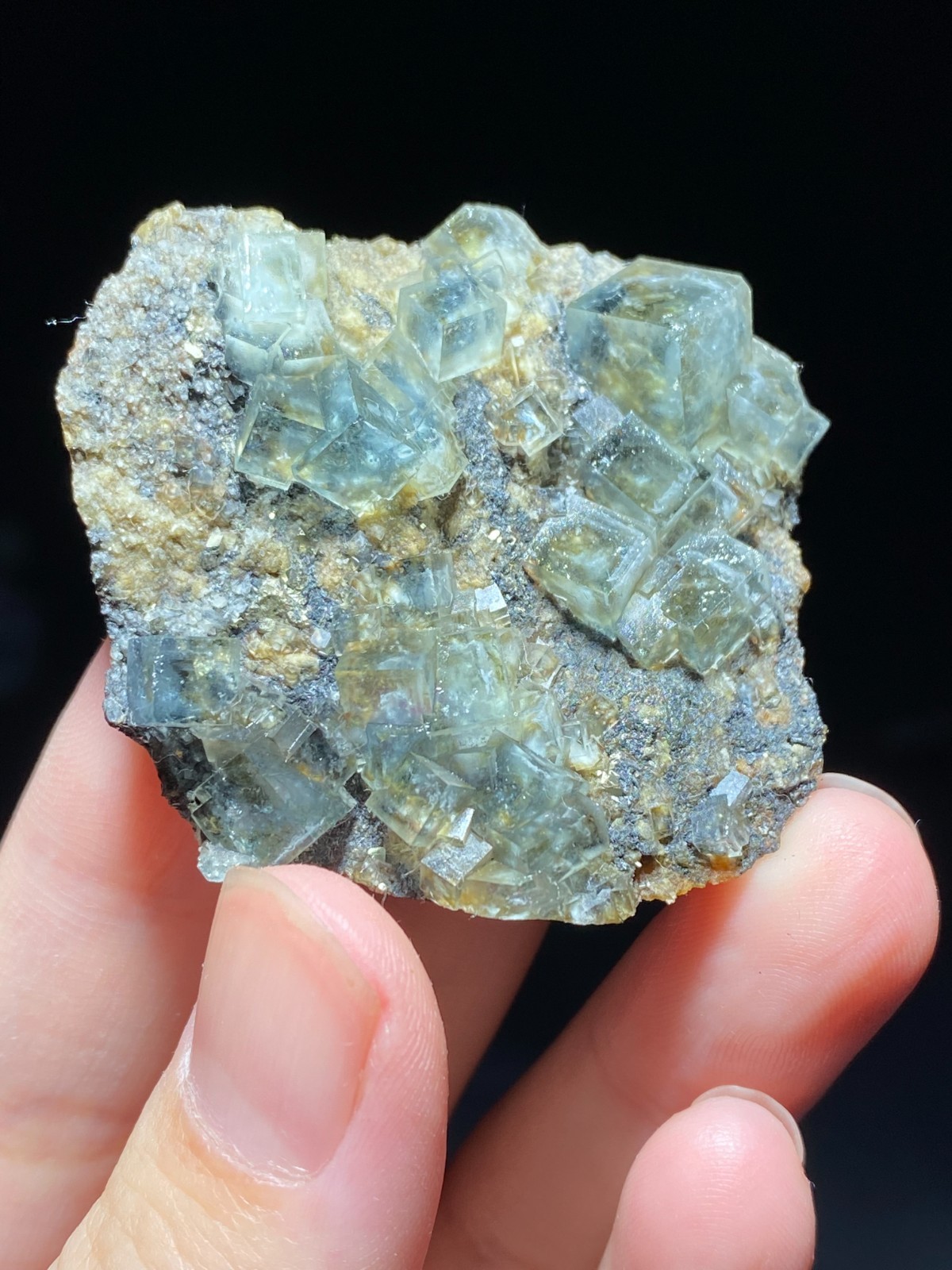 Rare Natural White Window Light Green Cubic Fluorite & Pyrite Specimen, China