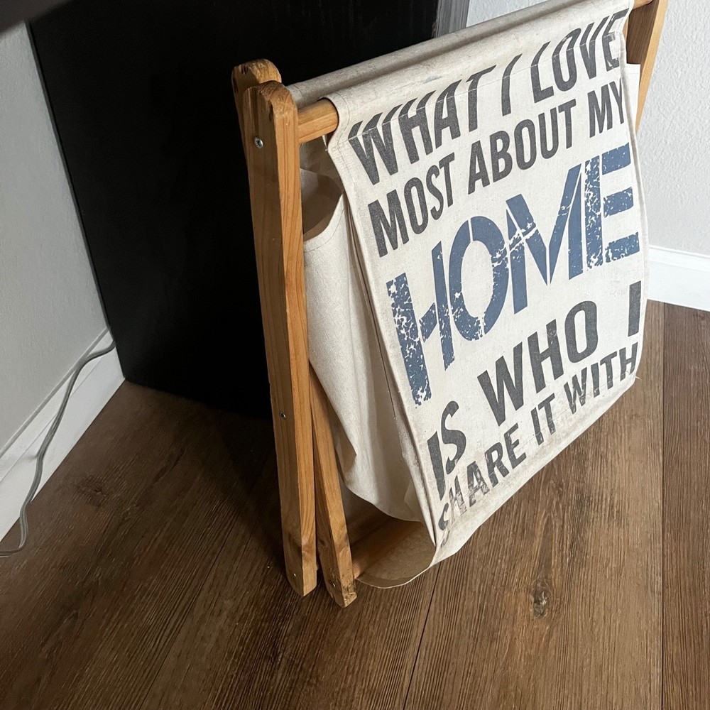 Foldable Wood & Canvas Bin/Hamper