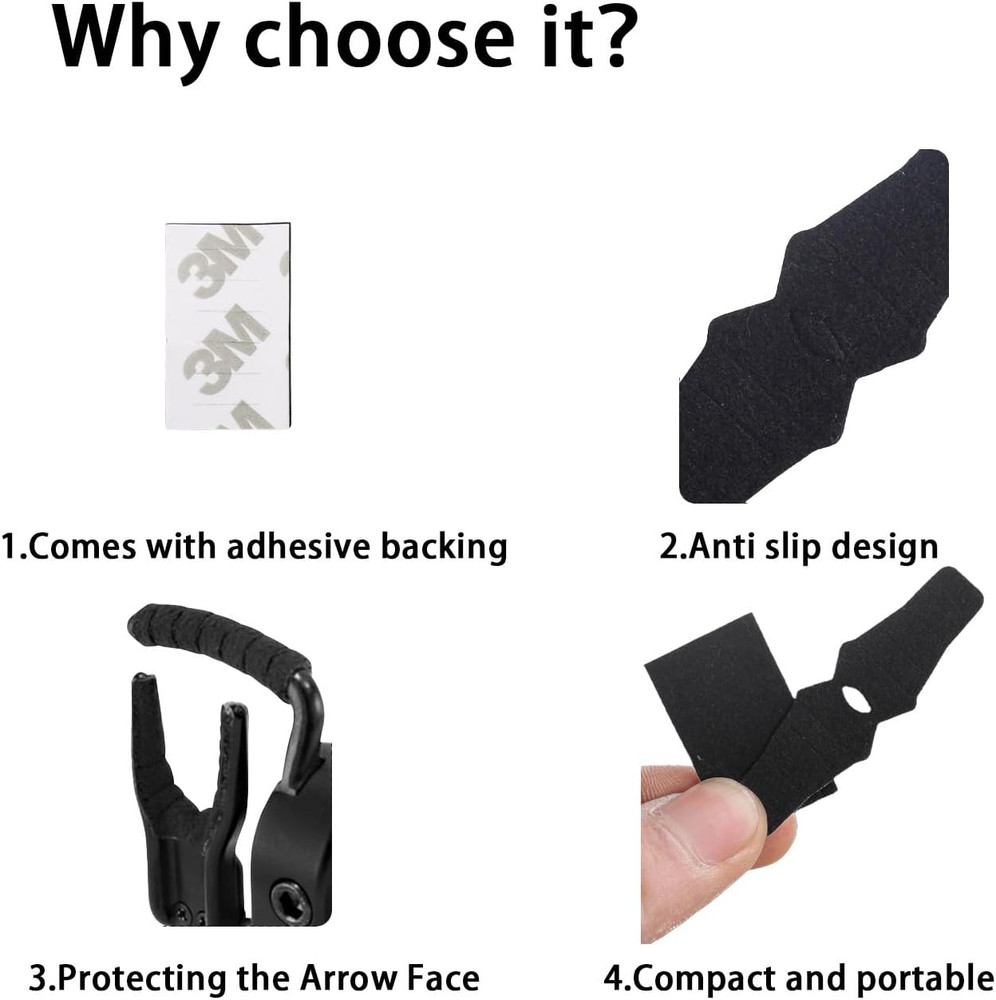 Anti-Slip Archery Arrow Rest Felt Tape - 4 Sets for Compound Bows