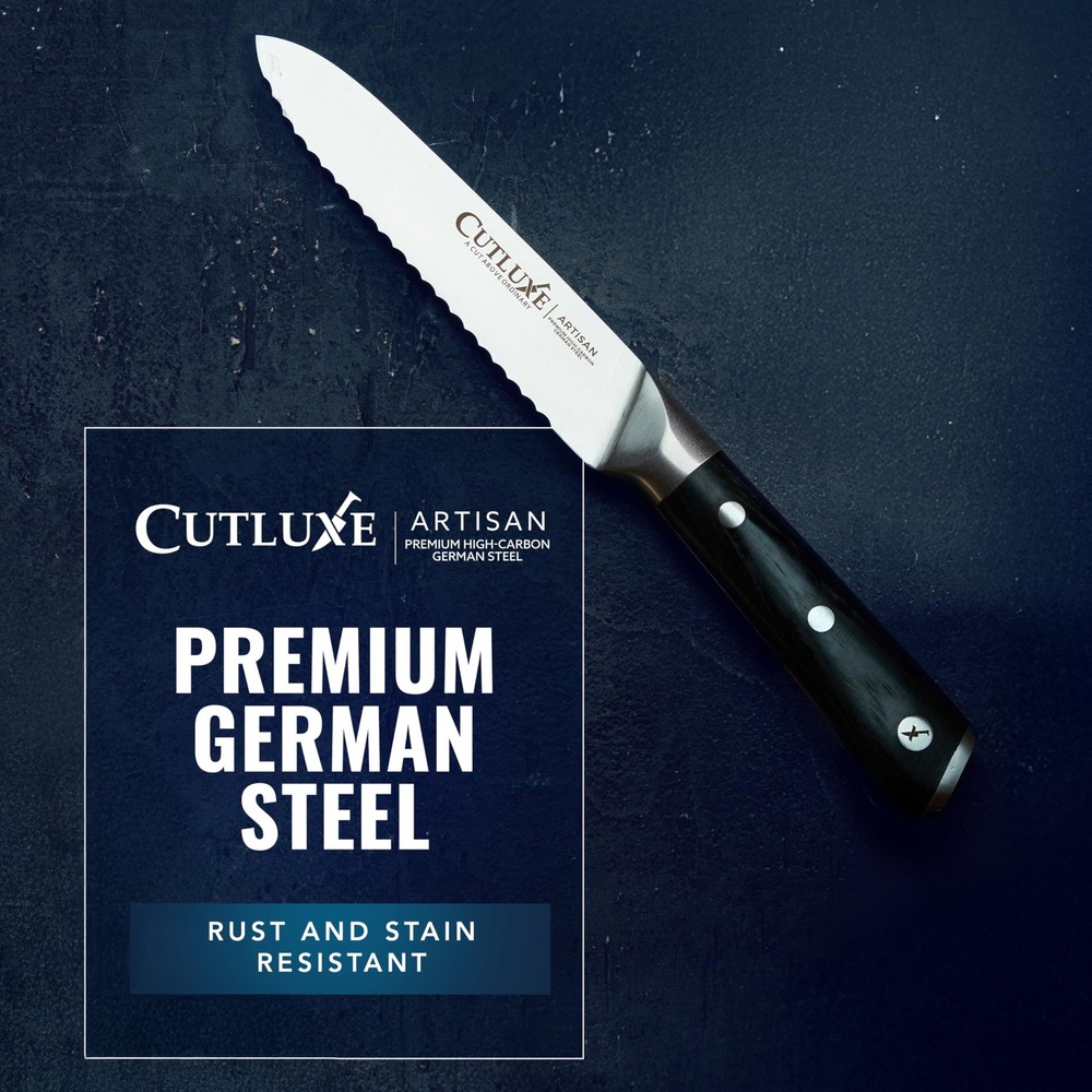 Serrated Kitchen Utility Knife - 5" Tomato Knife â€“ Ultra Sharp Blade, Ergonom