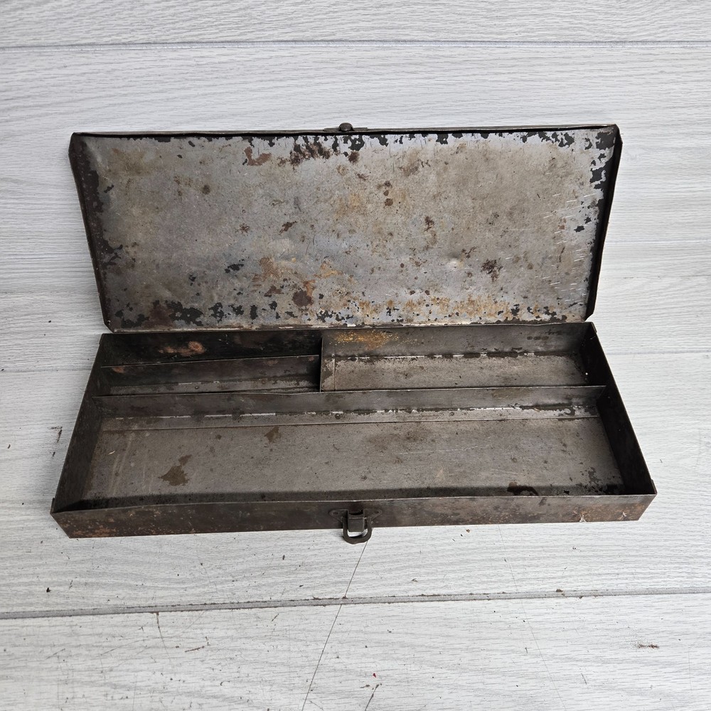 Vintage Destressed Decor Socket Holder Tool Box Toolbox Chest 18"x7"x 2"