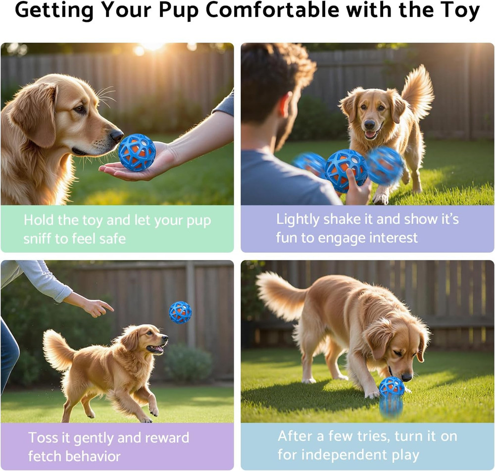 Interactive Dog Toys Durable Automatic Bouncing & Vibrating Interactive Dog Ball