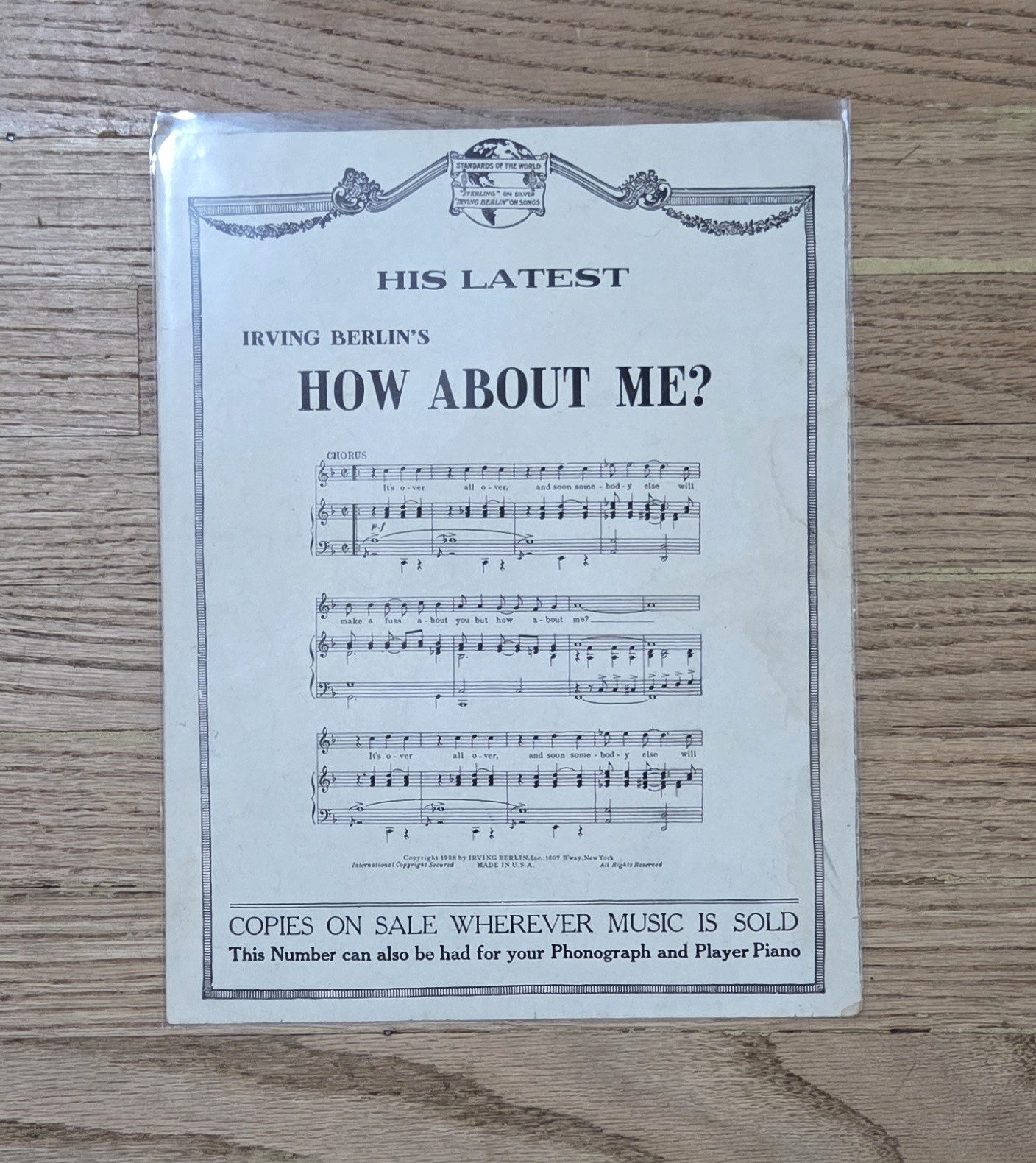 (6) Vintage Irving Berlin Music Sheets Lot