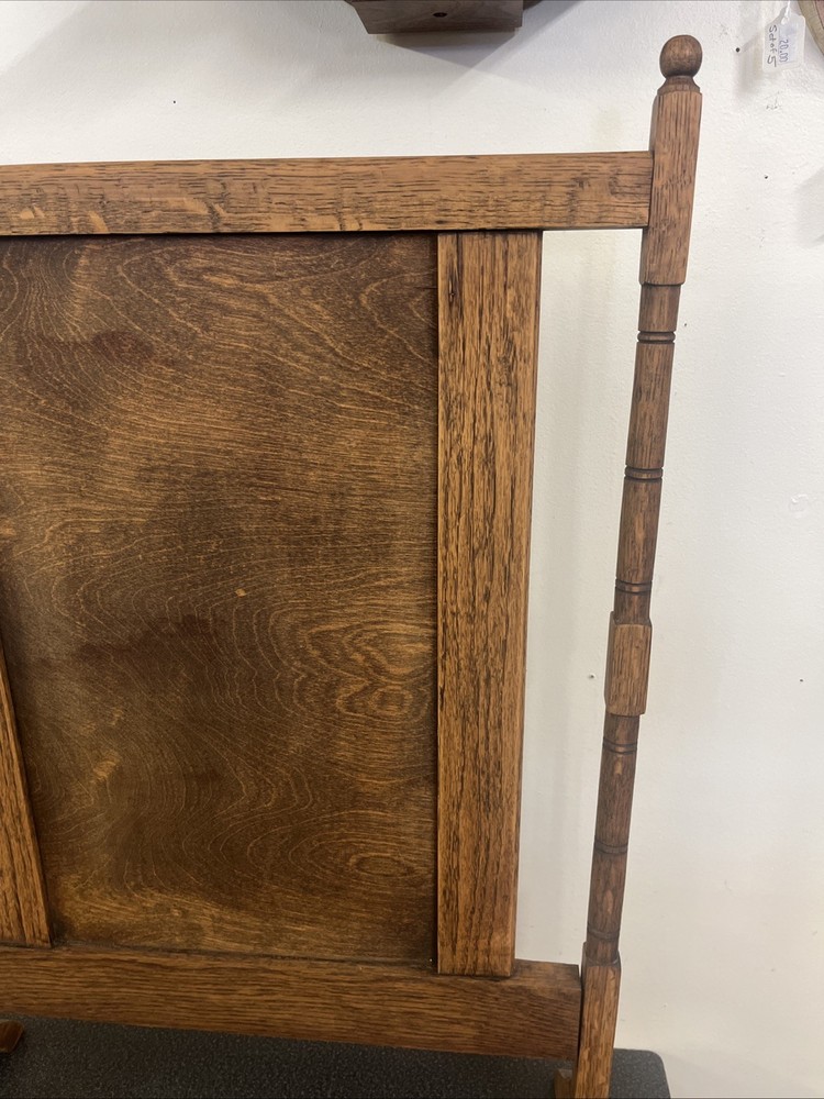 Vintage Antique Mission Tiger Oak Fire Screen