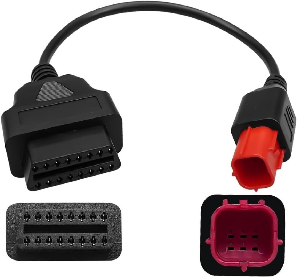 Durable 6 Pin to 16 Pin OBD Diagnostic Cable - Effortless Setup for Motorcycles