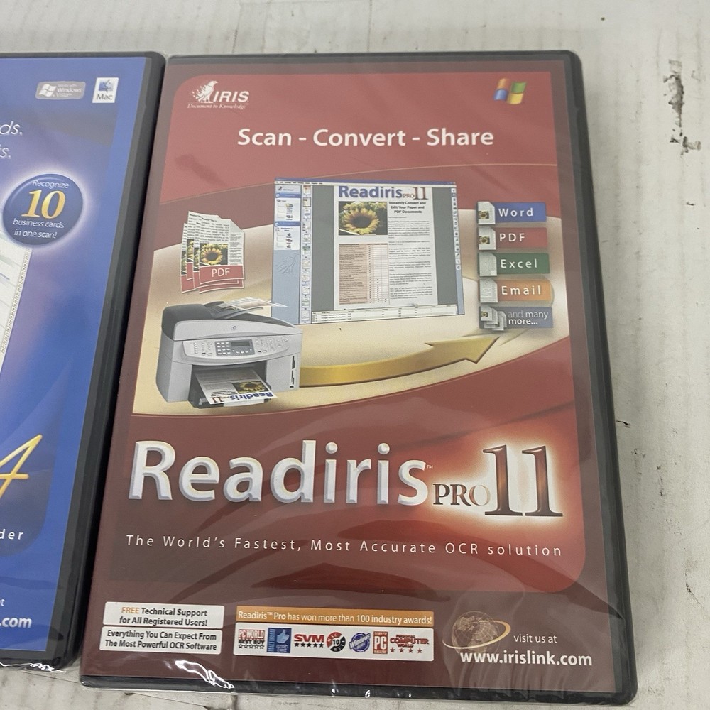Iris Scan Convert Share Readiris Pro 11 & Iris Cardiris Pro 4 Brand New Sealed