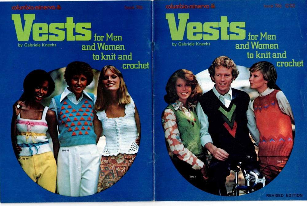 Vests Knitting Crochet Vest Pattern Leaflet 14 Patterns 1970's Vintage CM