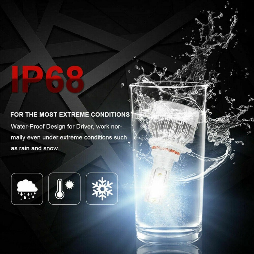 2PCS COB H4 9003 LED Headlight Bulbs High Low Beam Conversion Kit 6000K white