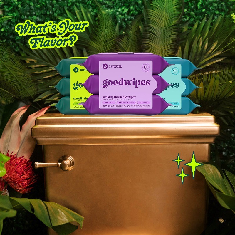 Flushable Butt Wipes Lavender Scented 3 Pack 150 Total Wipes