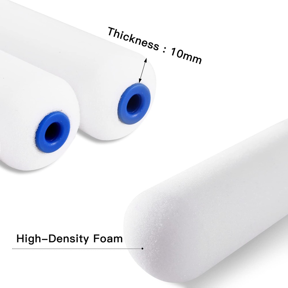 Mister 4" Double rounded foam paint roller covers, 10 Pcs Double-rounded