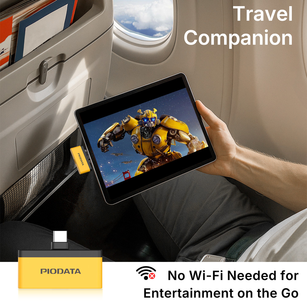 Micro SD Card Reader for USB C iPhone Android, Passthrough Charging Yellow/Black