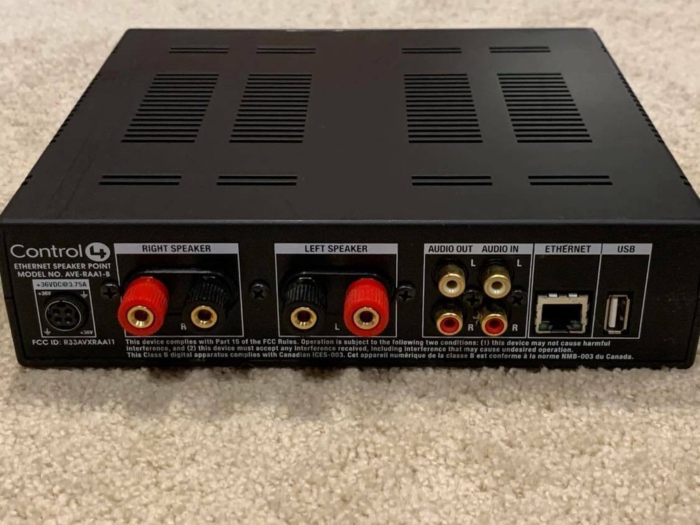 Control4 AVE-RAA1-B Ethernet Speaker Point Amplifier 2 Channel Amp