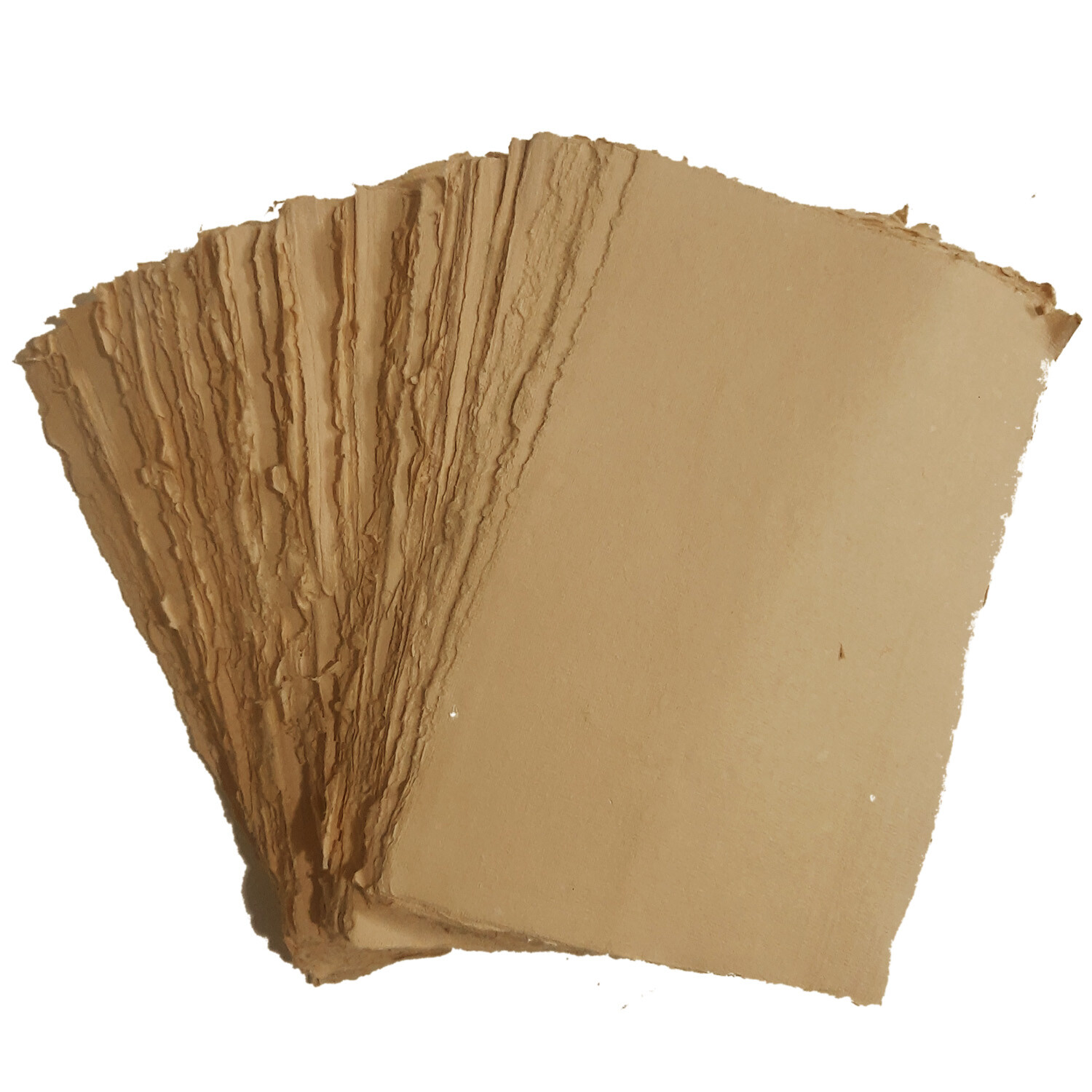 Handmade Paper -100 sheets - All Sizes - BROWN - Deckle Edge - Acid Free Natural