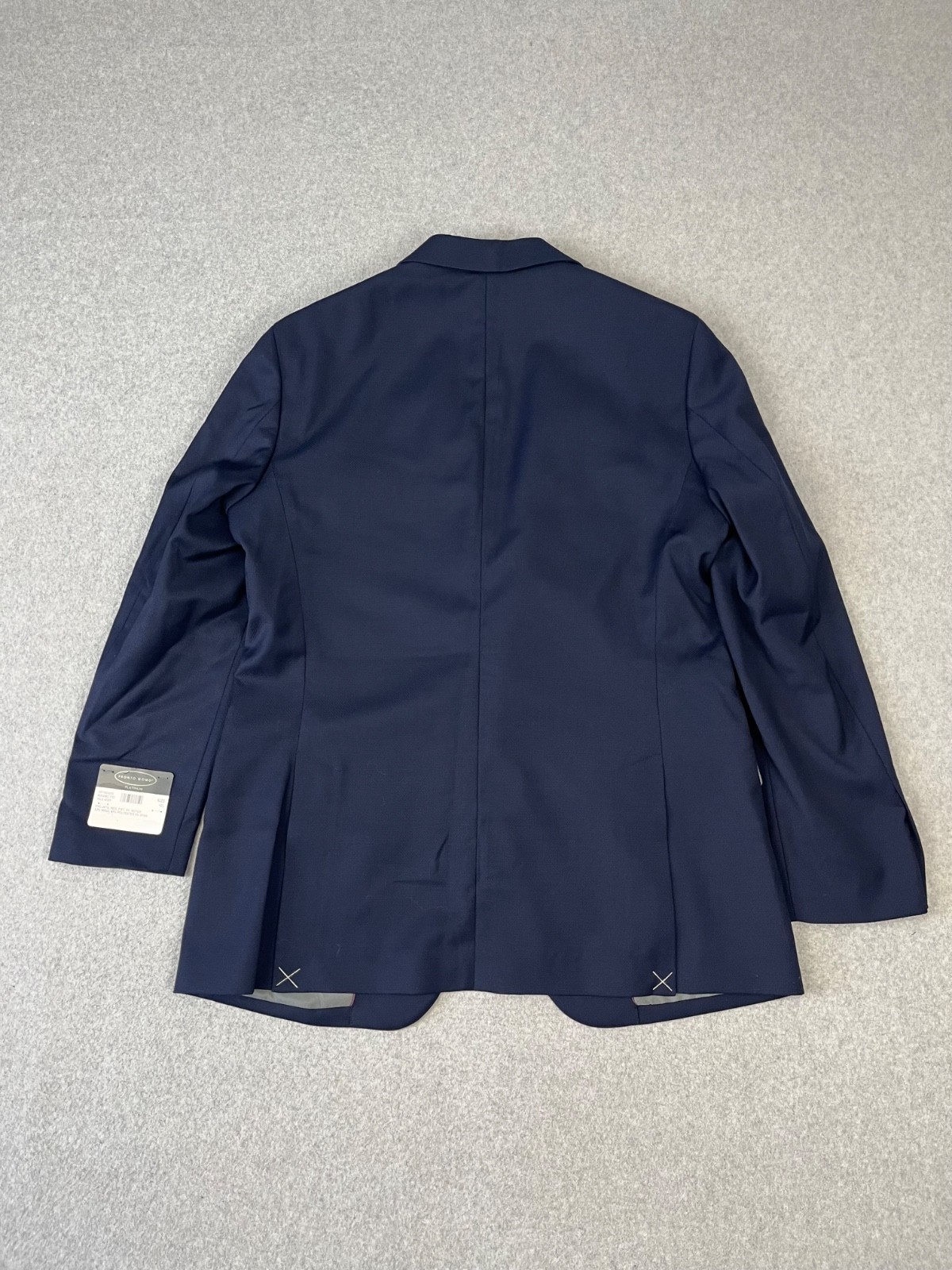 Pronto Uomo Platinum Blazer Mens 42L Navy Wool Blend 2 Button Modern Fit Stretch