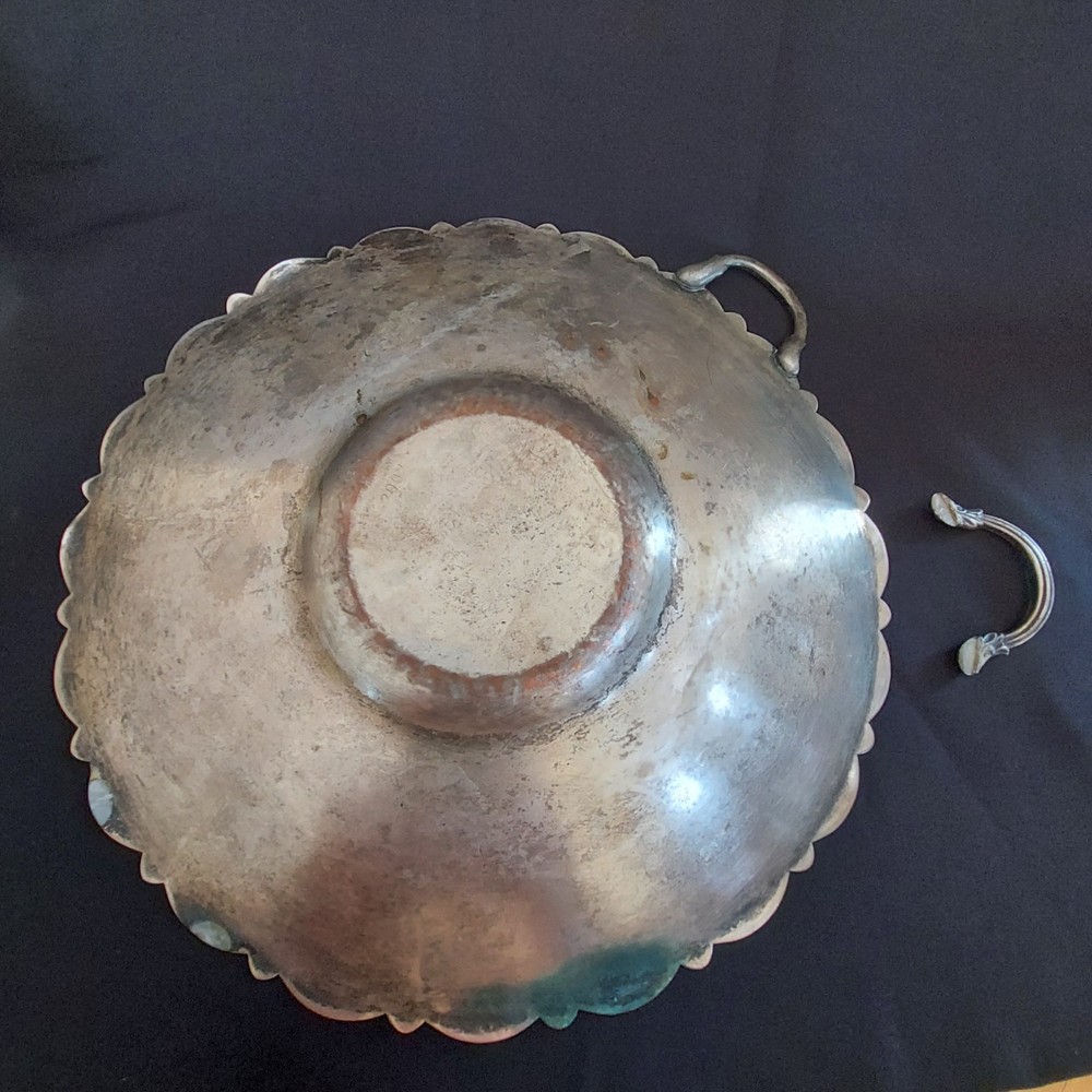 Vintage Silver/Copper Serving Tray 10"