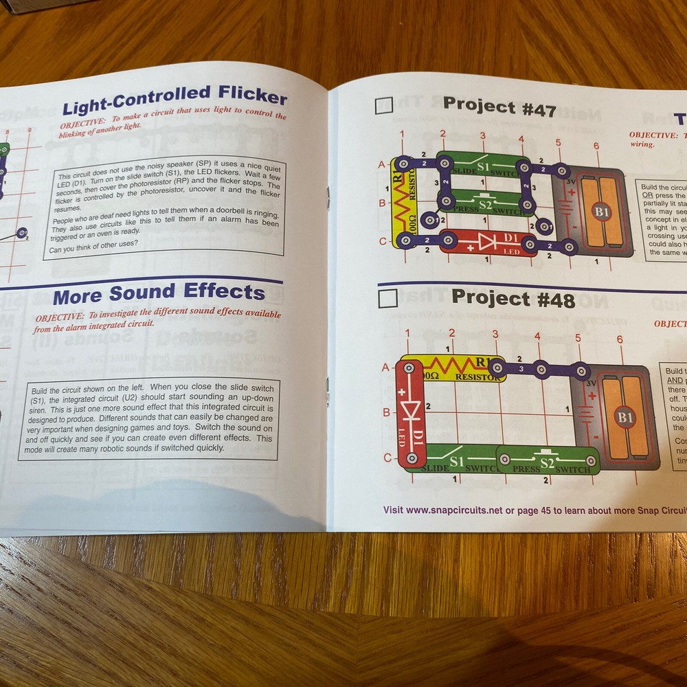 Elenco Electronic Snap Circuits Experiments 1-101 46 Pages