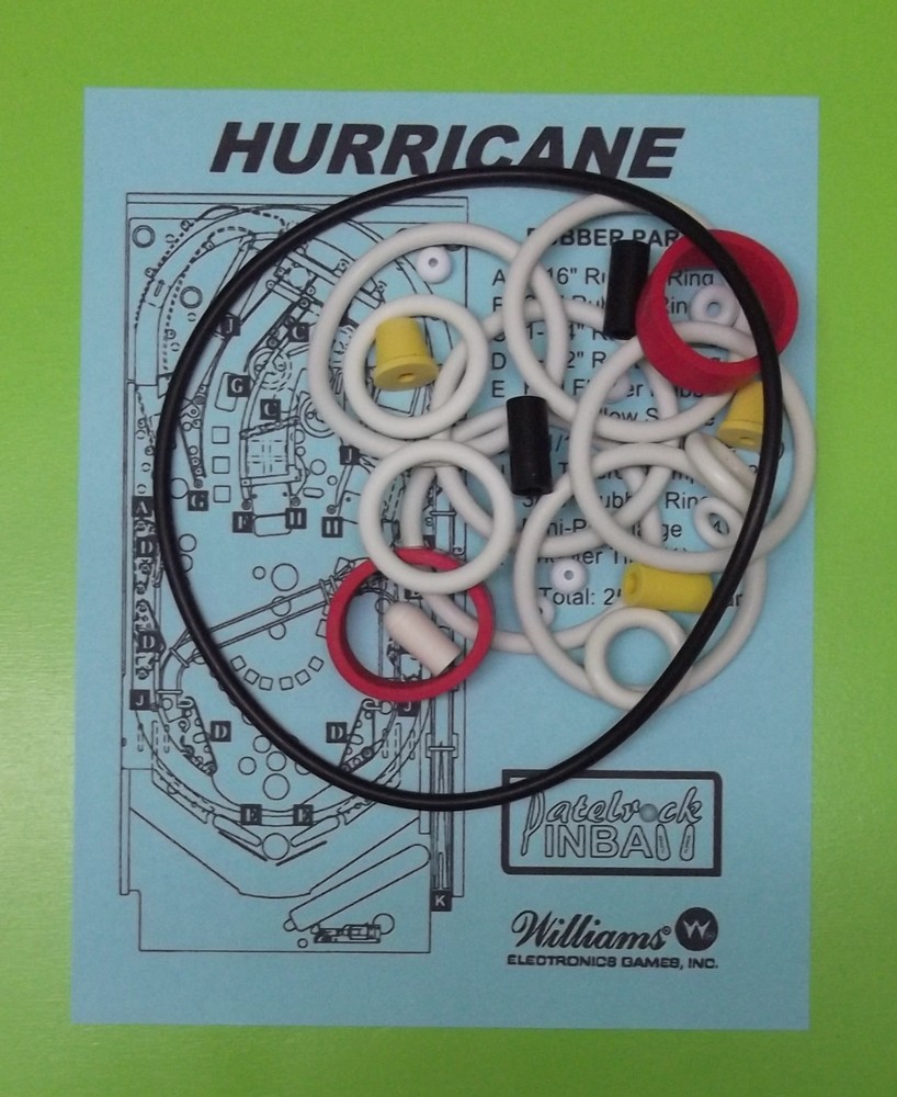 1991 Williams Hurricane Pinball Machine Rubber Ring Kit