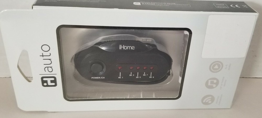 iHome Auto Ultra Compact Wireless FM Transmitter Black IH-BL-CT500B