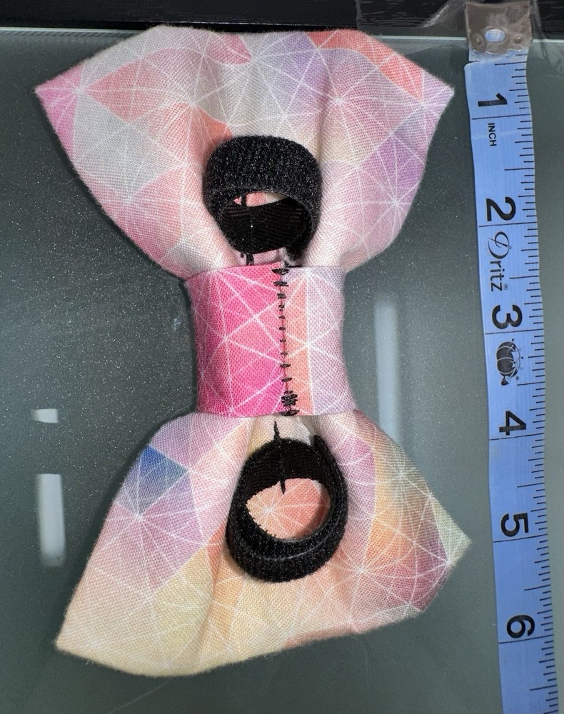 Handmade Over The Collar / Size Medium Pet Bow - Low Poly pattern