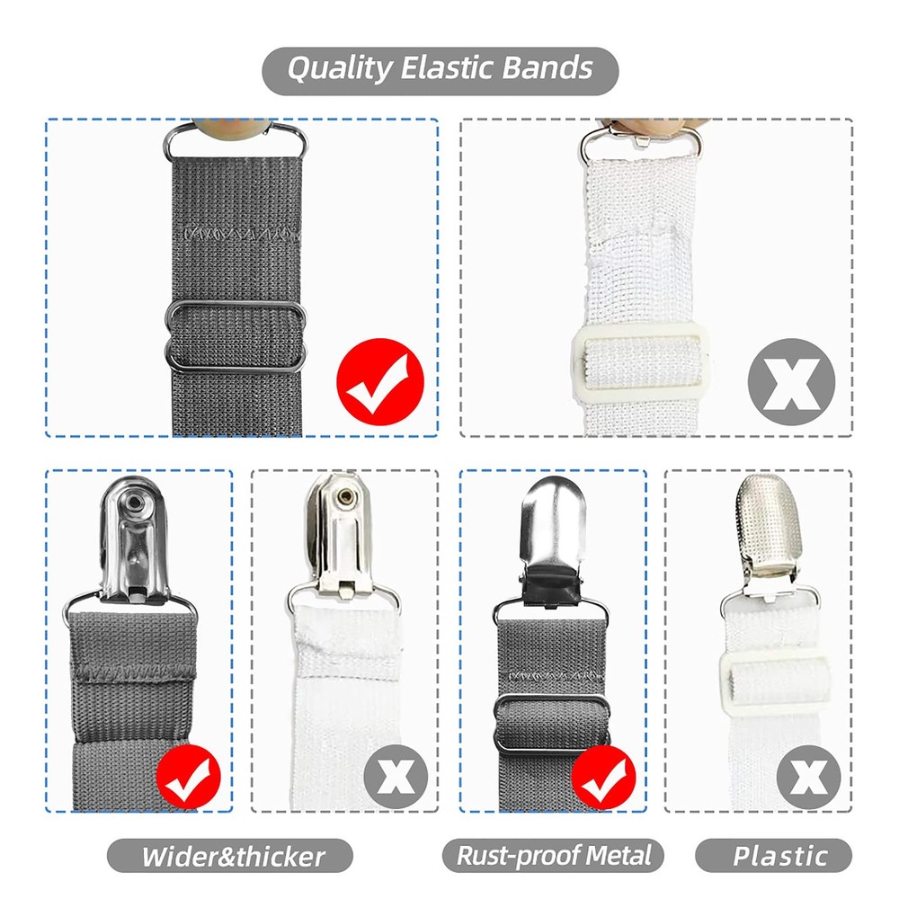 Bed Sheet Straps Easy To Install Sheet Straps Fitted Sheet Clips Adjustable Shee