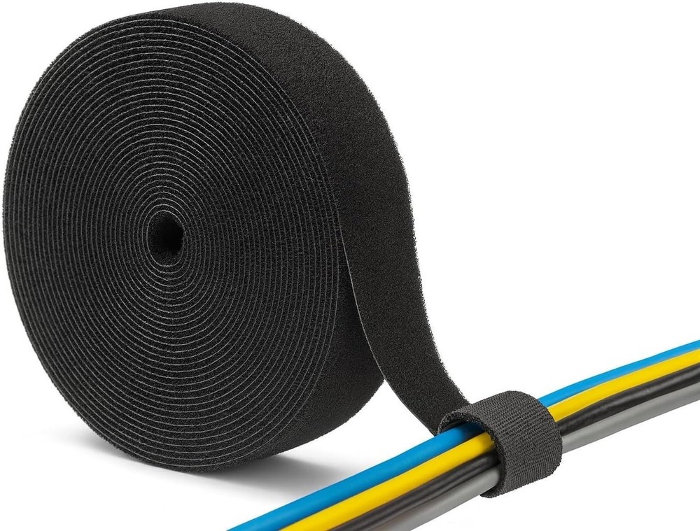 Reusable Hook and Loop Cable Management Tape 16 ft, Adjustable Cord Organizer