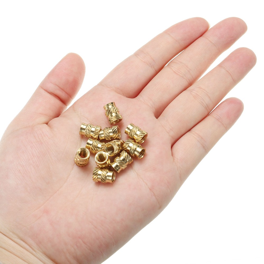 50 Pcs M5 Threaded Inserts 3D Printing Knurled Nuts Heat-Set Inserts Brass