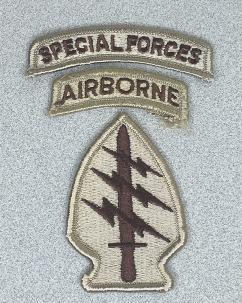 Army Special Forces Command SSI w/Airborne & SF Tabs Desert DCU Patch