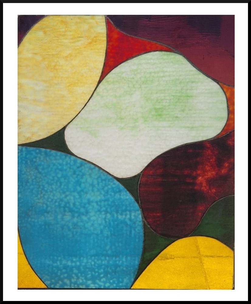 Stephen Powers STAINED GLASS Heavy pieces 29" X 38"