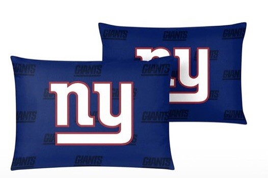 Set of 2 NY Giants Standard Size Pillowcases NFL