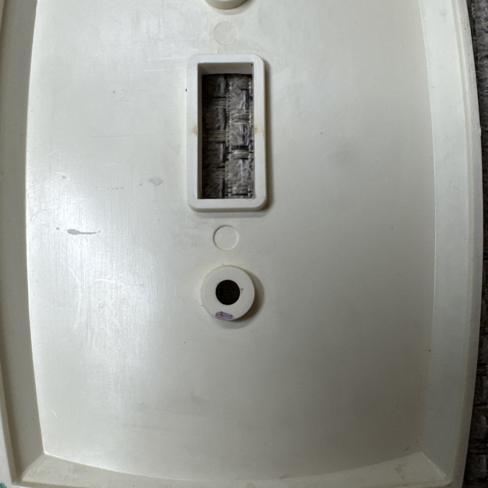 Vintage Switch Plate Cover Ivory With Gold Scroll Design Plastic Single Switch