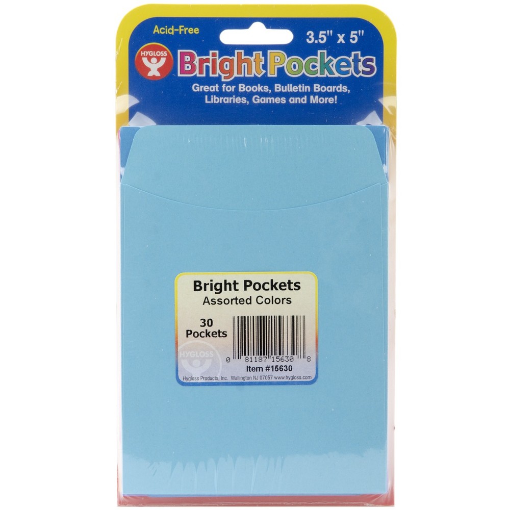 Hygloss Mighty Bright Pockets 3.5"X5" 30/Pkg-Assorted Colors