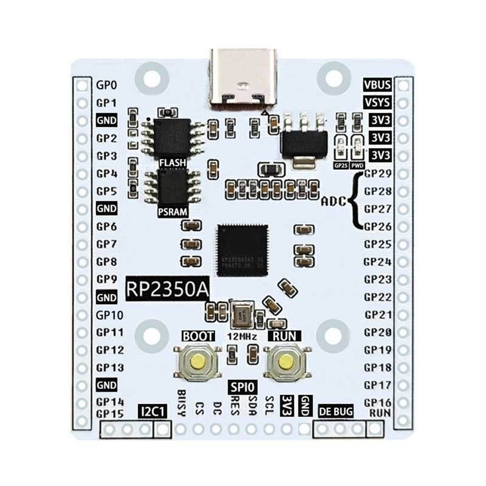 For 2 RP2350A Development Board with RP2350-Linux PSRAM, USB-C Connector 8047