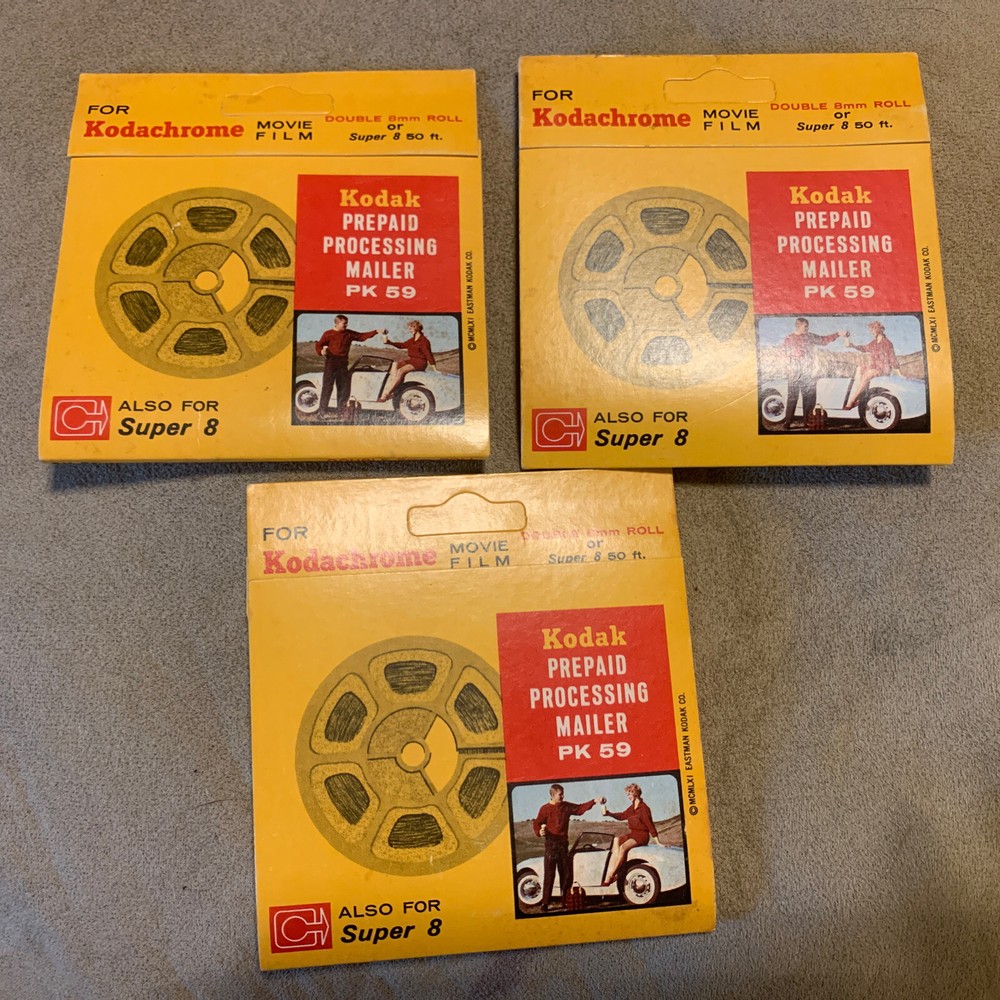 3 VINTAGE KODAK PREPAID PROCESSING MAILERS PK 59