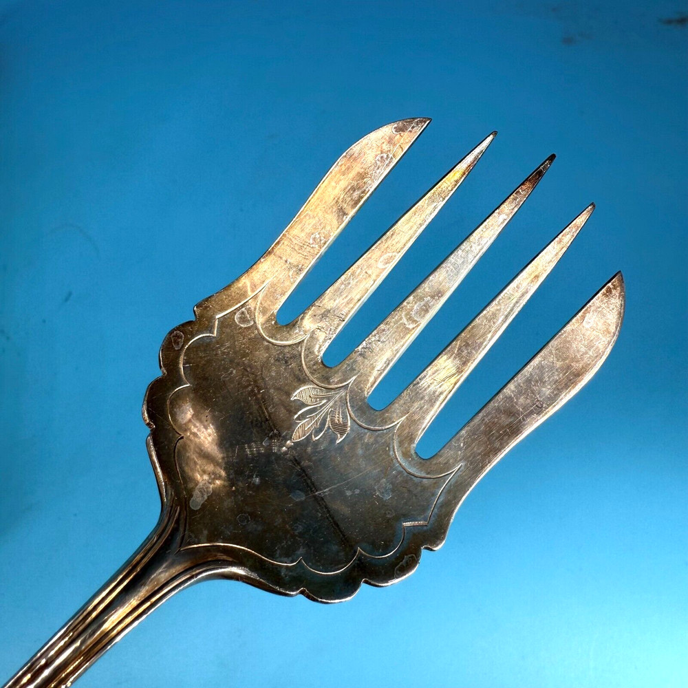 Watson & Gillot Silverplate Large Serving Fork 9" Meat Fork Fish Fork