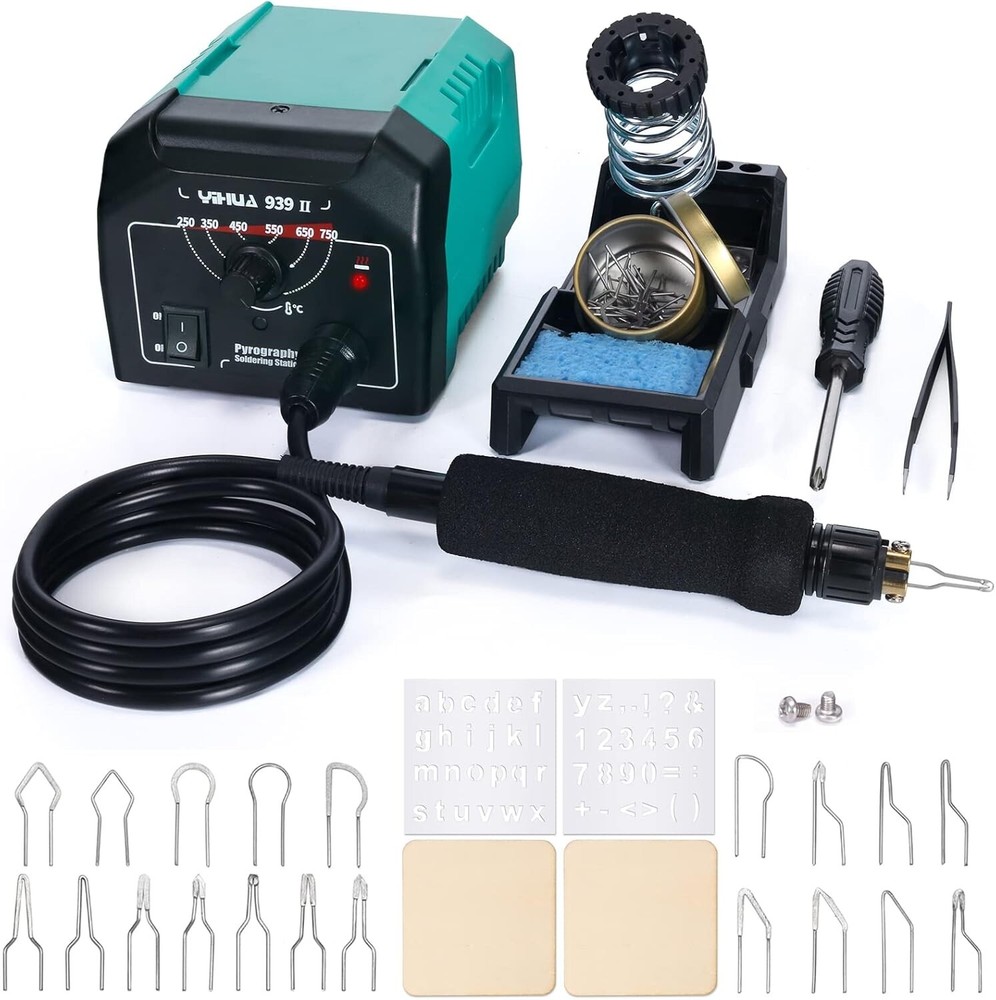 Versatile Pyrography Tool Station - Adjustable Temp, 20 Nibs, Accessories