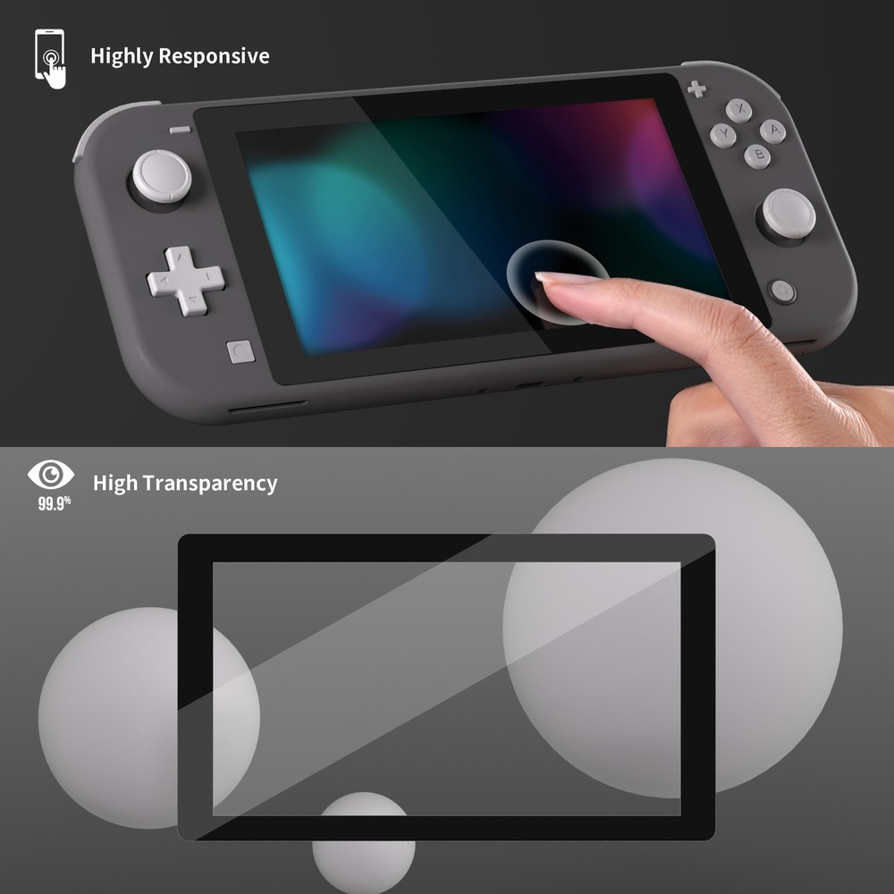 2-Pack Tempered Glass Screen Protector for Nintendo Switch Lite 6 Colors Border