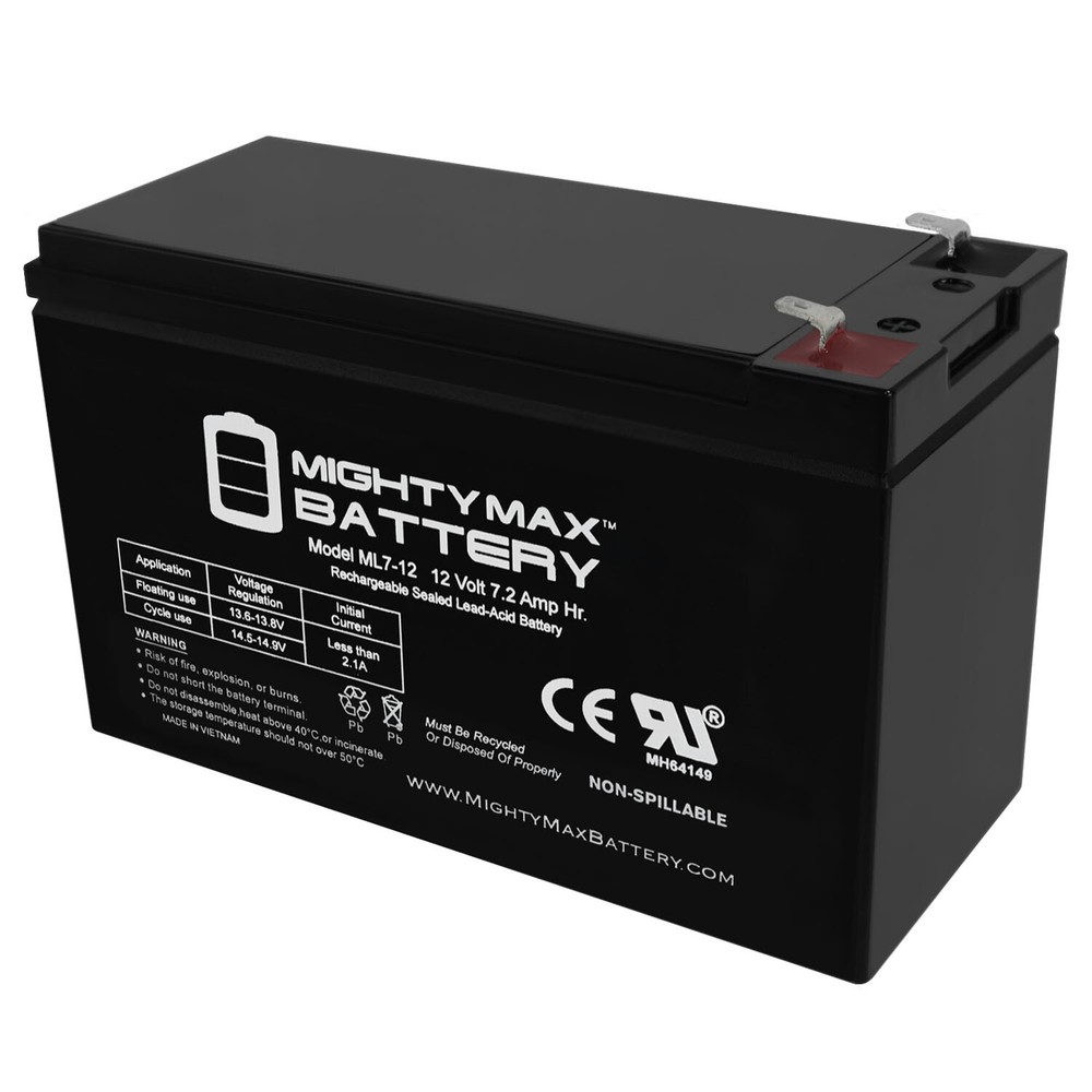 Mighty Max 12V 7Ah SLA Battery Replacement for Ritar RT1270E, RT1270H, RT1275
