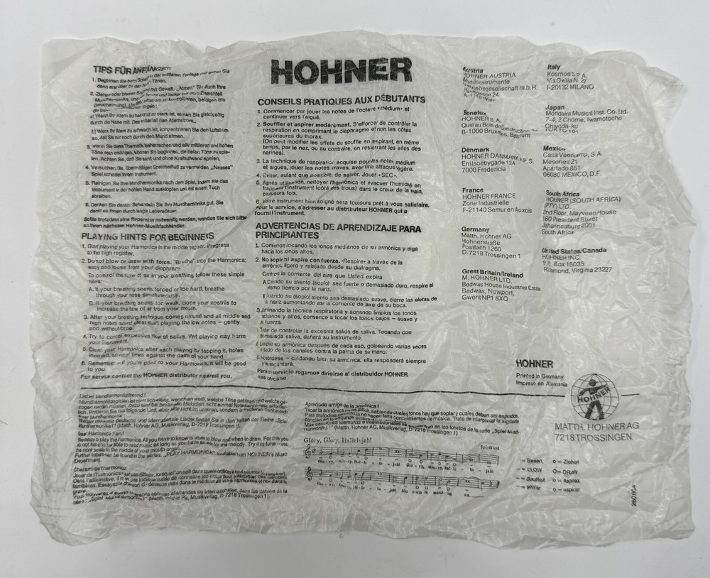 Hohner 253C Chrometta 10 Chromatic Harmonica With Case