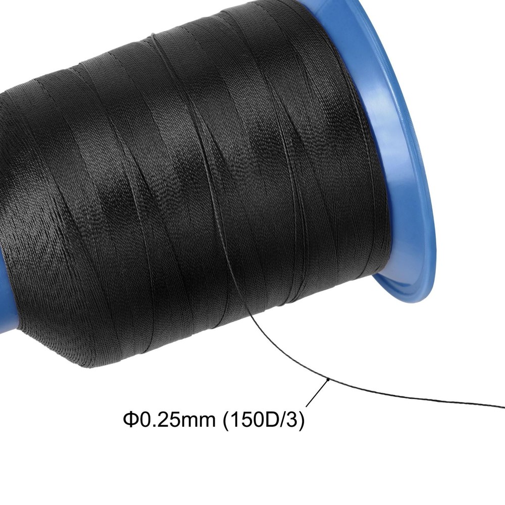 Bonded Polyester Thread Extra-strong 1968 Yards 150D/0.25mm (Dark Black)