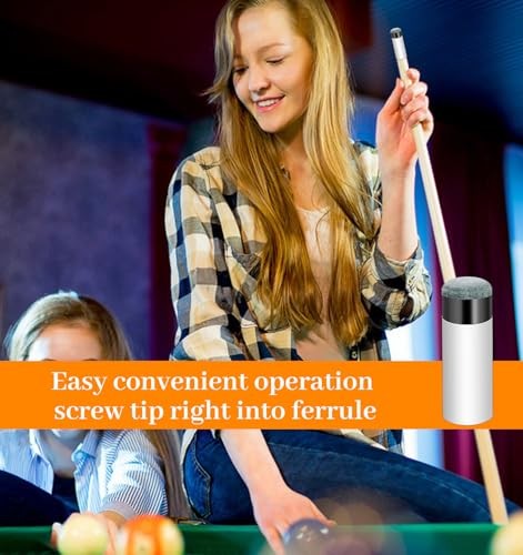 10 Sets Pool Stick Tips, Pool Cue Tips with White Ferrules, Durable & Easy to