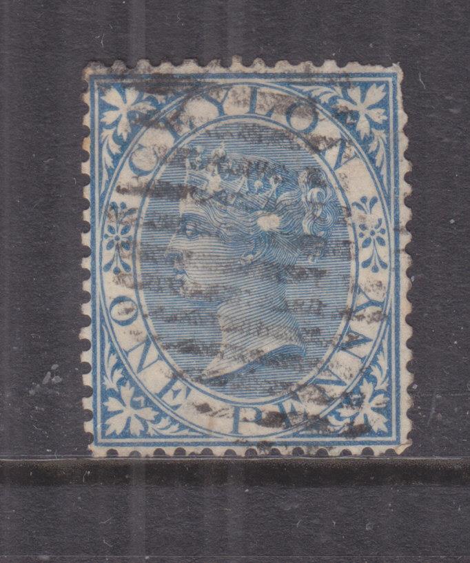 CEYLON, 1868, QV 1d. Blue, used.