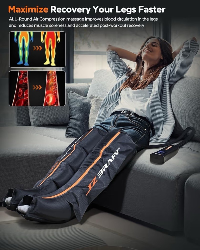 ✅ Sequential Air Compression Recovery System: Professional Full Leg Compression