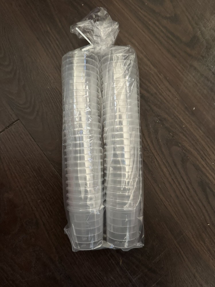 2 Ounce (60ml) Graduated Plastic Measuring Cups (50 Clear Cups)