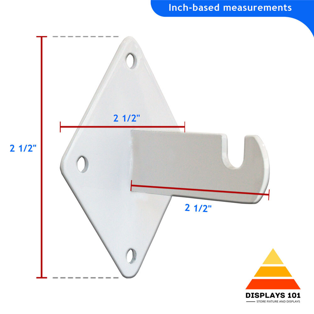 Gridwall Wall Mount Bracket - Grid Panel Mounting Brackets - White